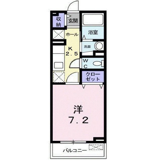 リベラシオンIII B(1K/2階)の間取り写真