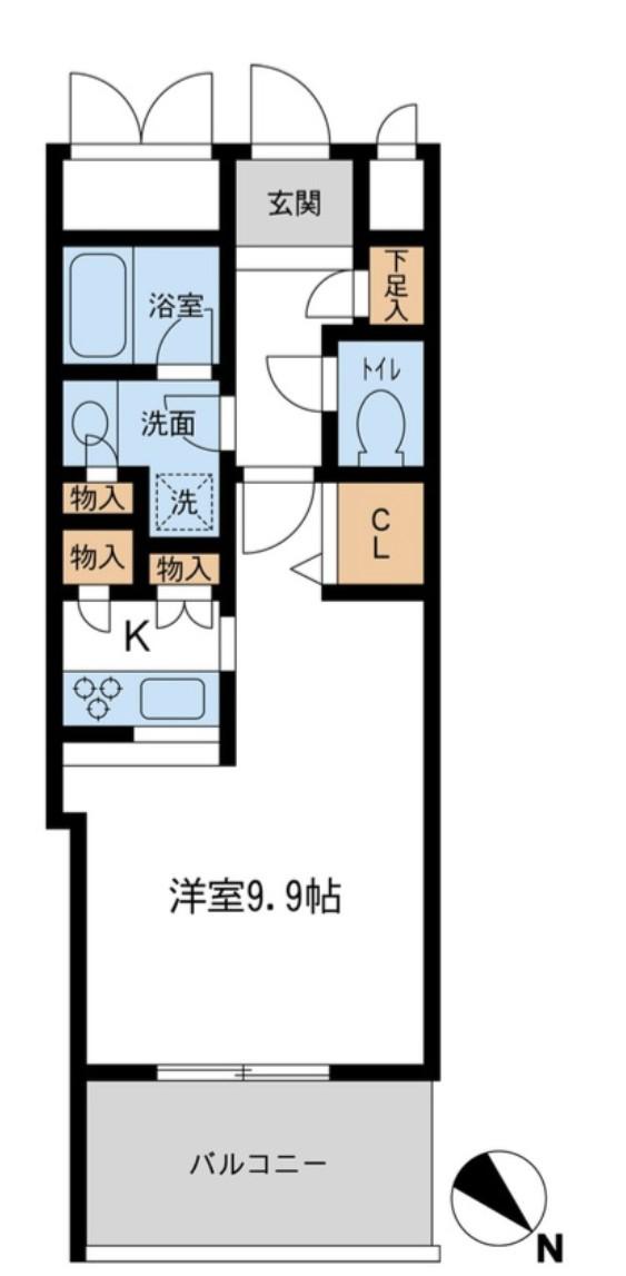 メトロタワー山下町(1K/7階)の間取り写真