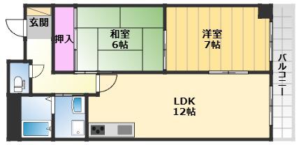 コートボナール(2LDK/3階)の間取り写真