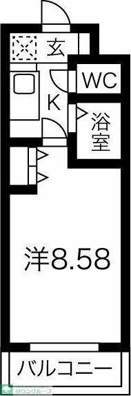 コーラル観月(1K/3階)の間取り写真