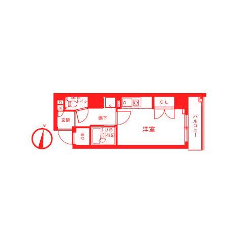JPSYOKOHAMA(ワンルーム/2階)の間取り写真