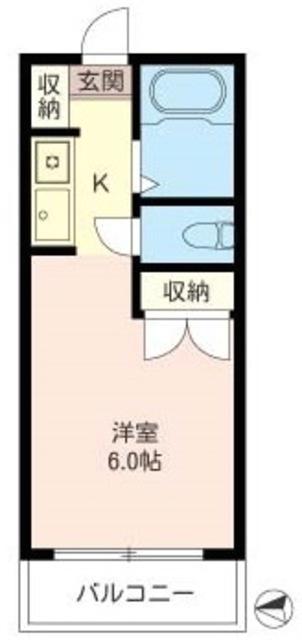 金子ハイム(1K/2階)の間取り写真
