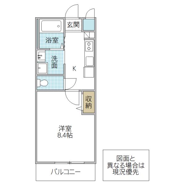 PRECIOUS ONE 翔(1K/2階)の間取り写真