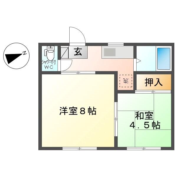 コーポ内山(2K/2階)の間取り写真