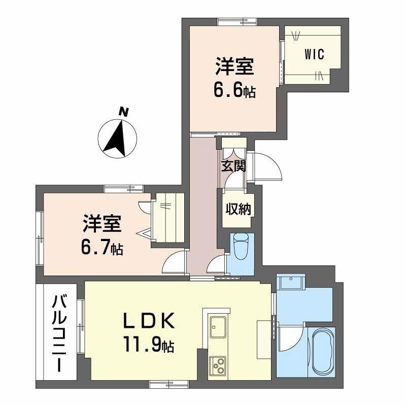 アイビー(2LDK/3階)の間取り写真