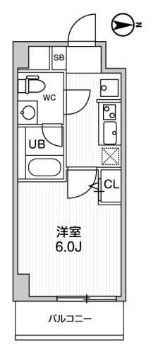 ALTERNA四つ木(1K/3階)の間取り写真
