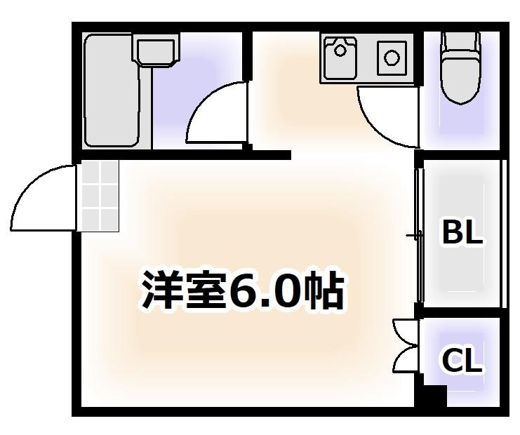 アスカマンション(1K/5階)の間取り写真