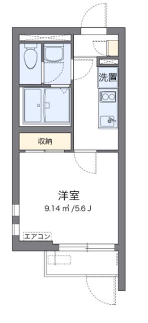 クレイノBUONO(1K/1階)の間取り写真