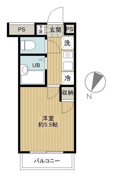 スカイコート新宿落合第6(1K/3階)の間取り写真