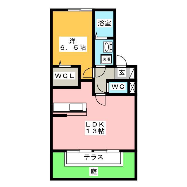 セジュールきよしA(1LDK/1階)の間取り写真