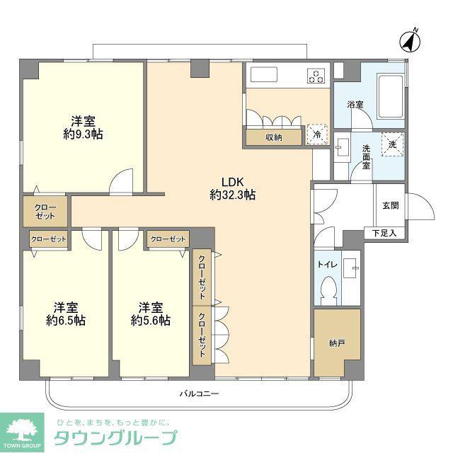 矢来町2階部分(3LDK/2階)の間取り写真