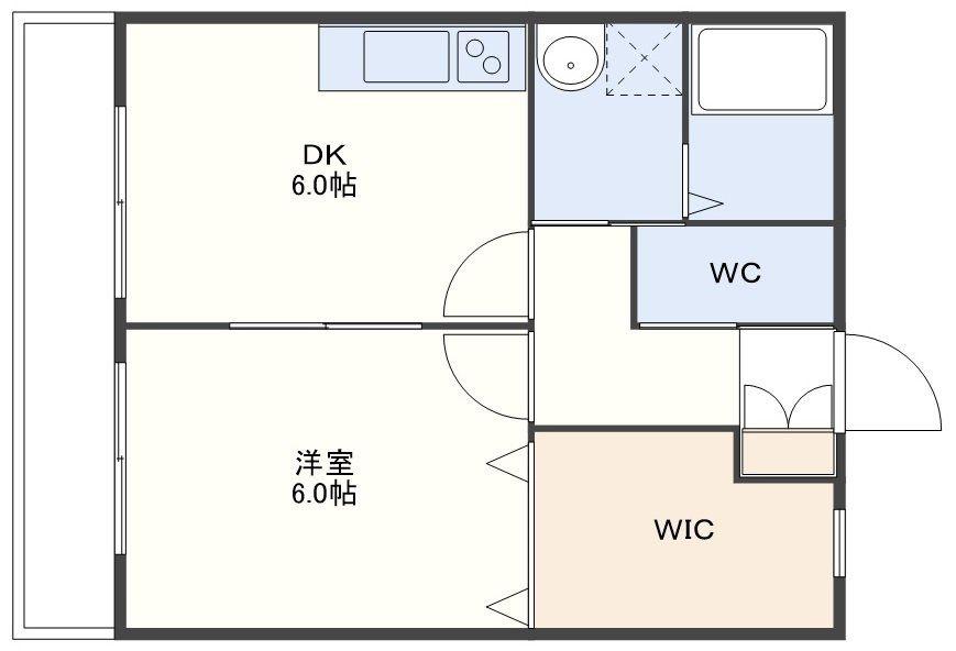 カルディア田崎参番館(1DK/2階)の間取り写真