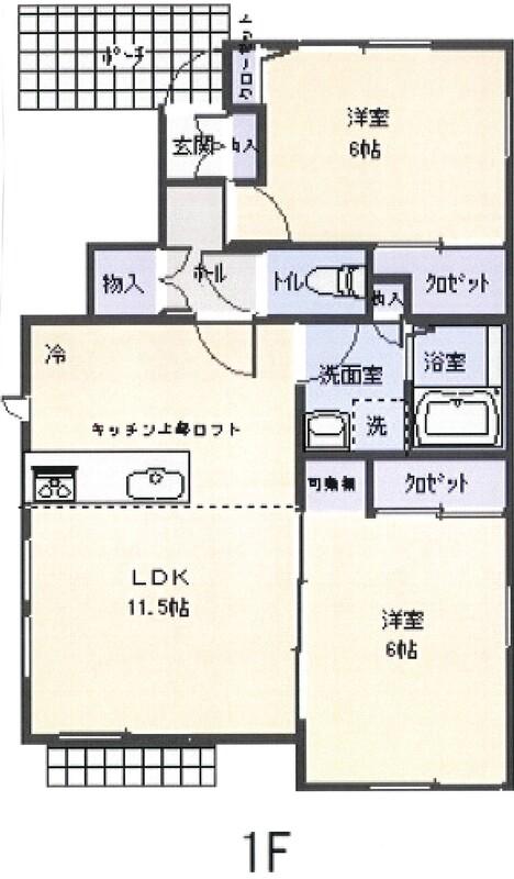 グラート(2LDK/1階)の間取り写真