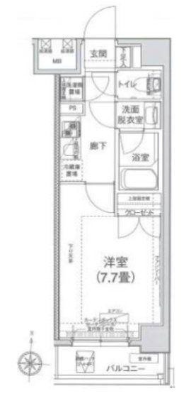 アイル キャナルシティ駒形(1K/3階)の間取り写真