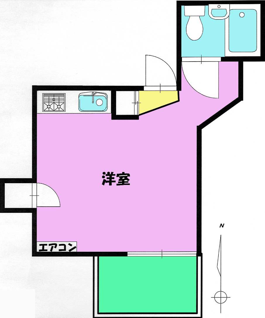 YKプラザ(ワンルーム/4階)の間取り写真