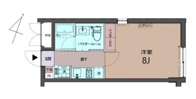 CREAL渋谷笹塚(1K/2階)の間取り写真