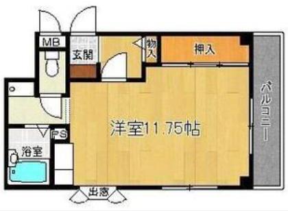 エーデル宝殿(ワンルーム/2階)の間取り写真