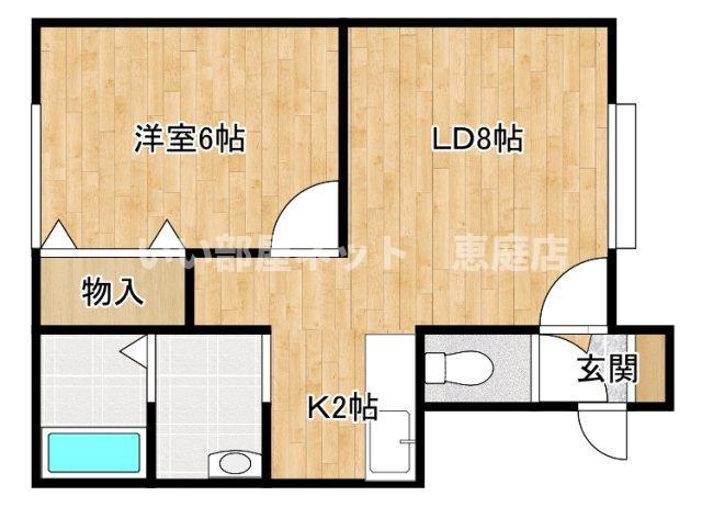 パーソナルコート(1LDK/1階)の間取り写真