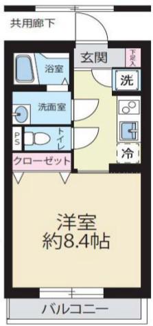 J・ワザック小石川(1K/1階)の間取り写真