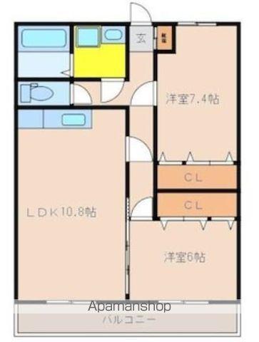 LA LUCE(2LDK/2階)の間取り写真