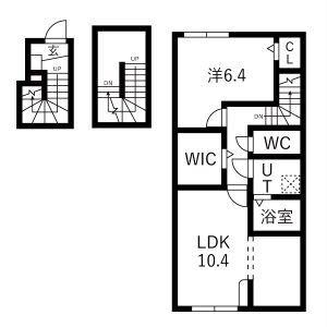 KD小白川(1LDK/3階)の間取り写真