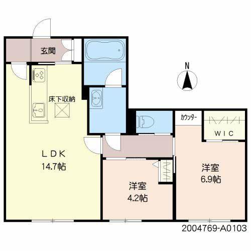 シャーメゾンARISTIO(2LDK/1階)の間取り写真
