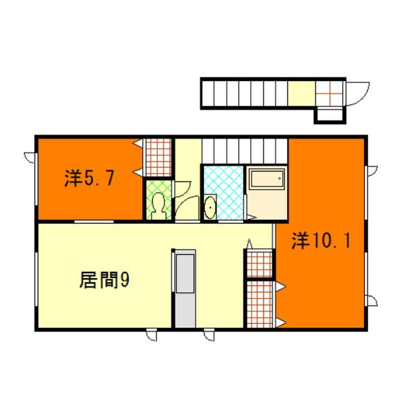 CASA・K(2LDK/2階)の間取り写真