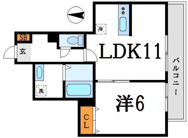 LANAI HOUSE 393 LAUL A(1LDK/3階)の間取り写真