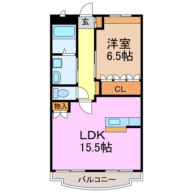 ジュピター(1LDK/2階)の間取り写真