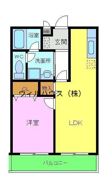 カンターレ鶯谷Ⅰ番館(1LDK/2階)の間取り写真