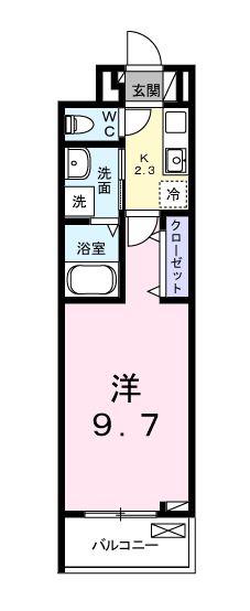 クレスト TS(1K/3階)の間取り写真