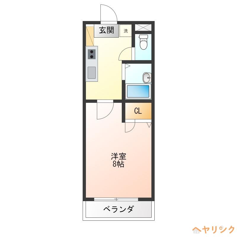 サンキ・アソシエ(1K/2階)の間取り写真