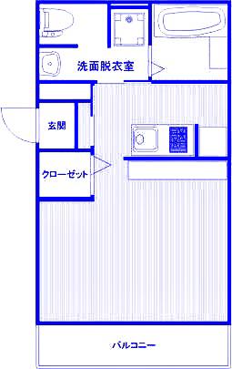 モントレー岸谷(ワンルーム/1階)の間取り写真