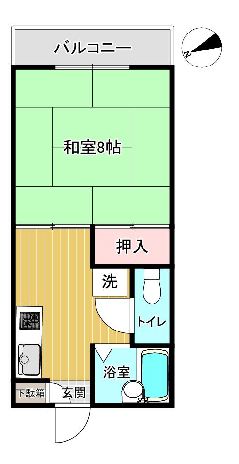 カーサ伊東(1K/3階)の間取り写真