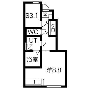 GLORIA(1SK/1階)の間取り写真