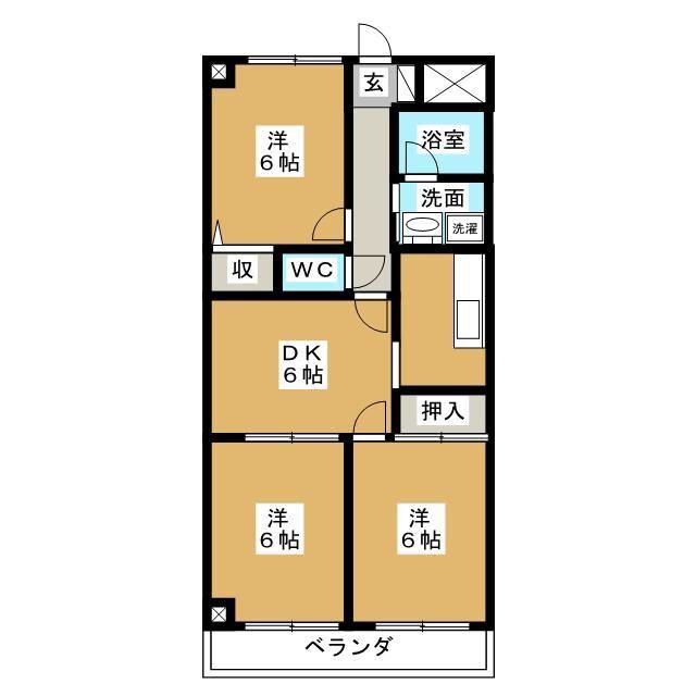 メゾンラーク(3DK/3階)の間取り写真