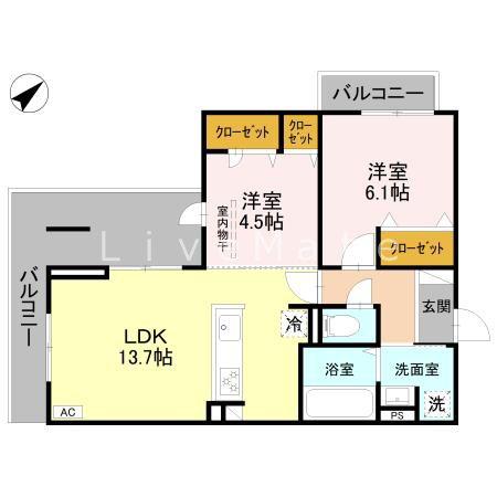 ステラフォーリア(2LDK/1階)の間取り写真