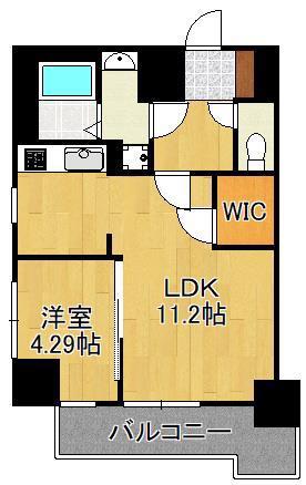 ブルースクエアー響V(1LDK/1階)の間取り写真