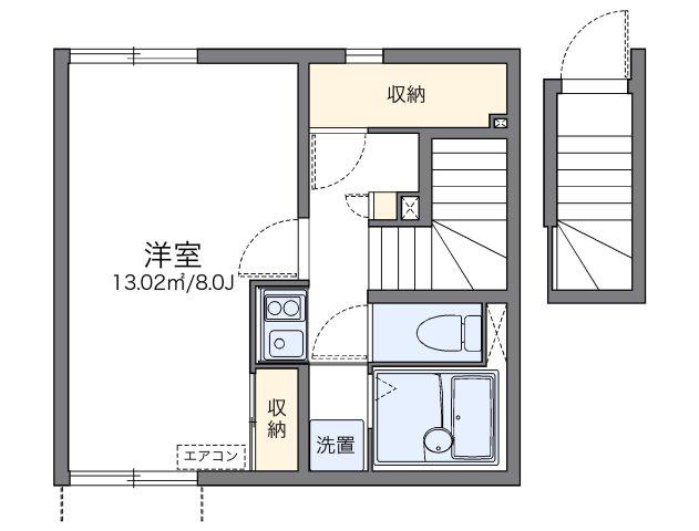 レオネクスト川原(1K/2階)の間取り写真