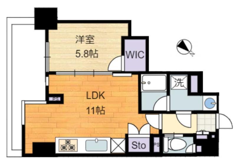 アルカーデンタワー入谷(1LDK/5階)の間取り写真