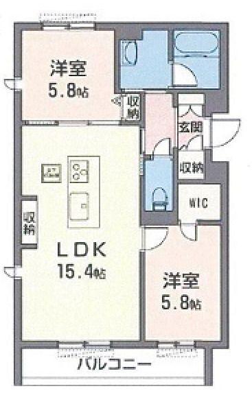 GRAND SOLEIL(2LDK/1階)の間取り写真