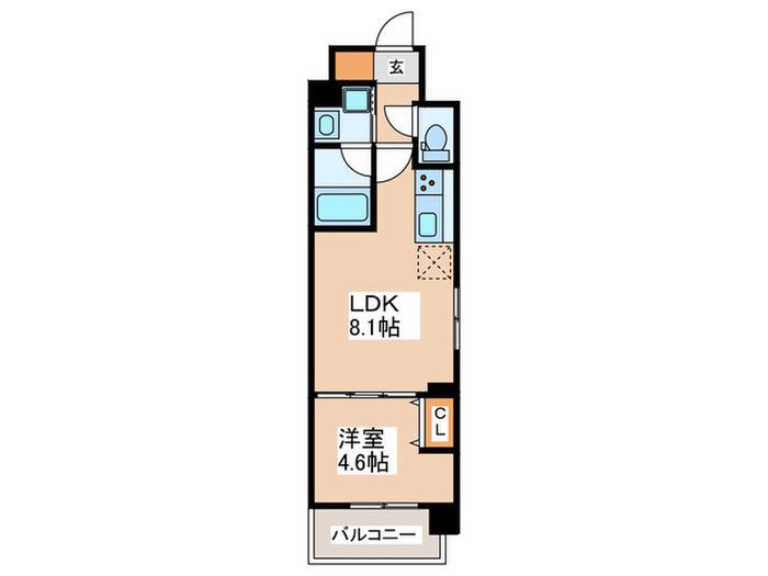 湘南辻堂駅前マンション(1LDK/4階)の間取り写真