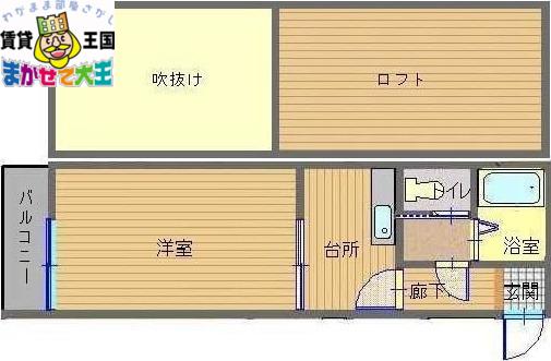 アドバンテージ平野町(1K/2階)の間取り写真