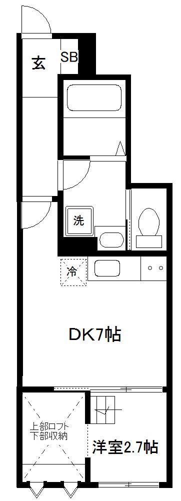 ソアヴィータララ手倉田A棟(1DK/1階)の間取り写真