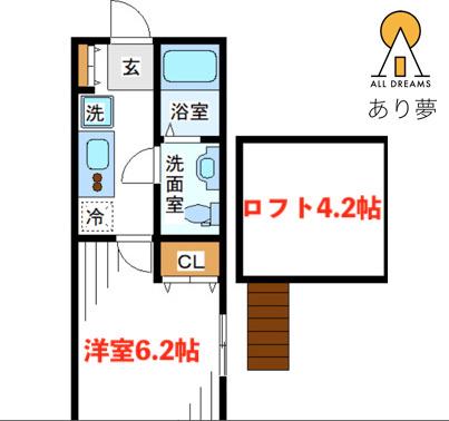 BLUE OCEAN上大岡 205(1K/2階)の間取り写真