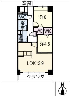 BELLE MAISON CONFORT(2LDK/3階)の間取り写真