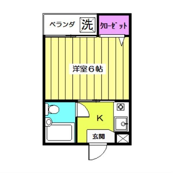 フラット桜台(1K/3階)の間取り写真
