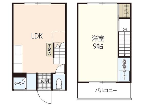 メゾネット住吉(1LDK/1階)の間取り写真