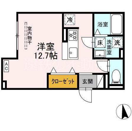 D-HILLS城北II(ワンルーム/3階)の間取り写真