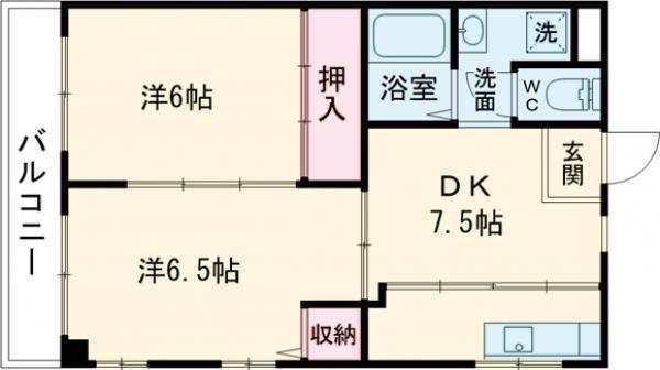 SINAJYURIME RESOL(2DK/3階)の間取り写真